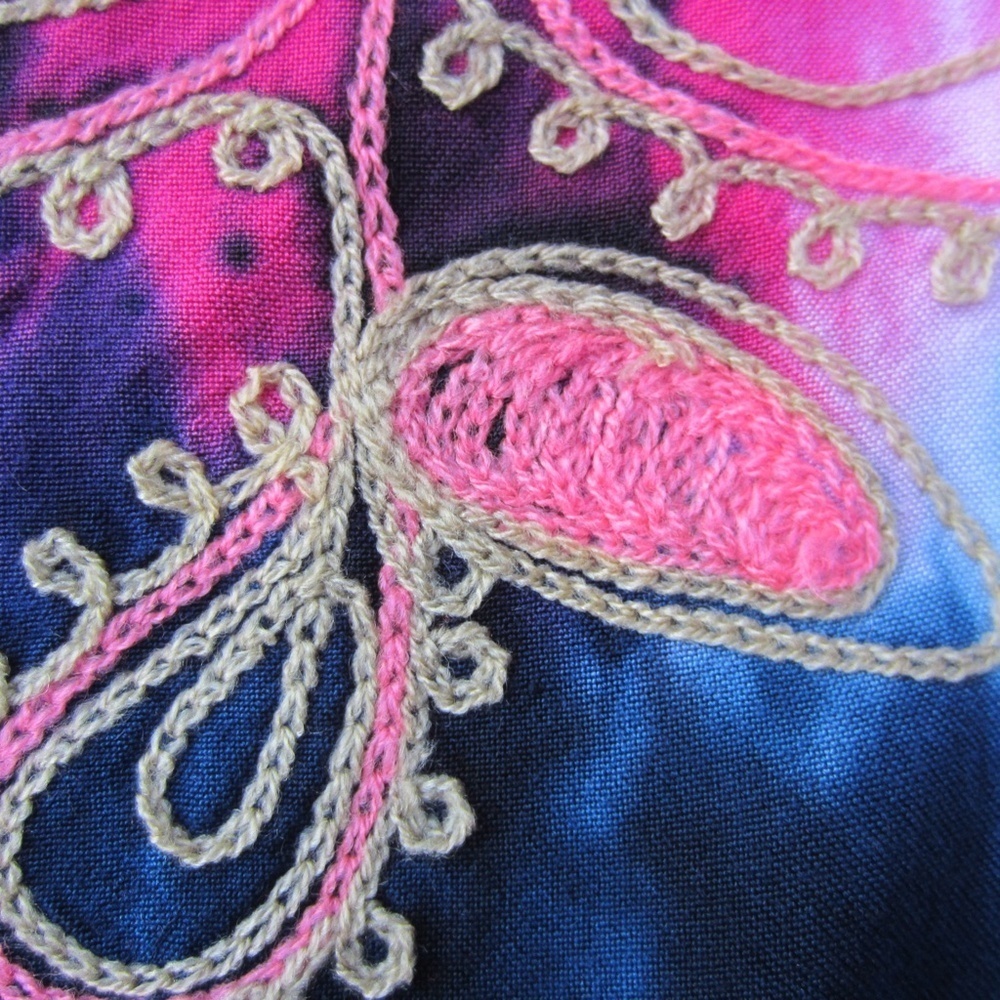 Women's Poncho Top, size XL-XXL?? Pullover Tie Dye Summer comfort Multi color‎ - Picture 12 of 15